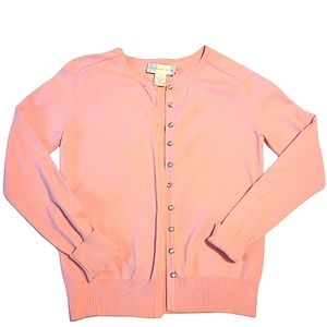 Doncaster womens pink long sleeve with diamond buttons cardigan size extra small